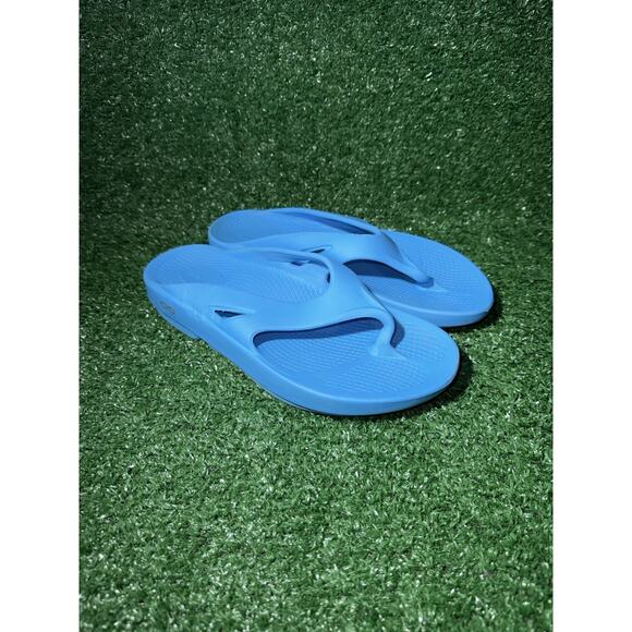 OOFOS OOlala Sandal Blue Recovery Shoes Flip Flops Mens Size 8 / Womens Size 10 - Picture 2 of 9